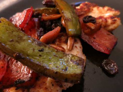 Balsamic Chicken with Peppers and Almonds