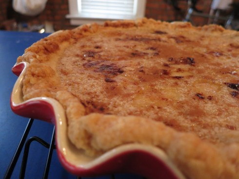 Sugar cream pie, fresh from the oven.