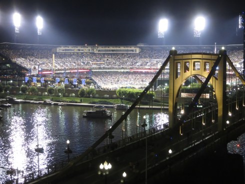 The view from our hotel room at the Renaissance Pittsburgh.